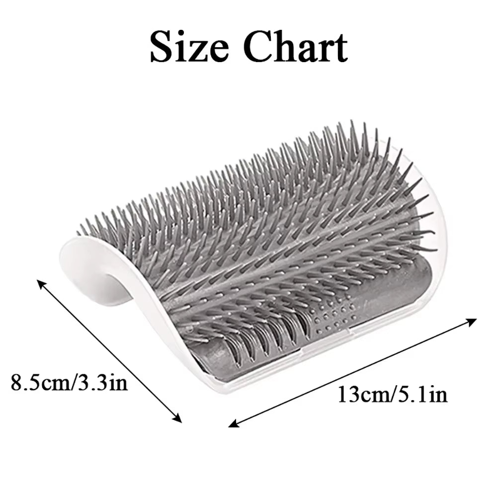 Professional Cat Grooming Brush with Removable Scratcher and Corner Hair Removal Features