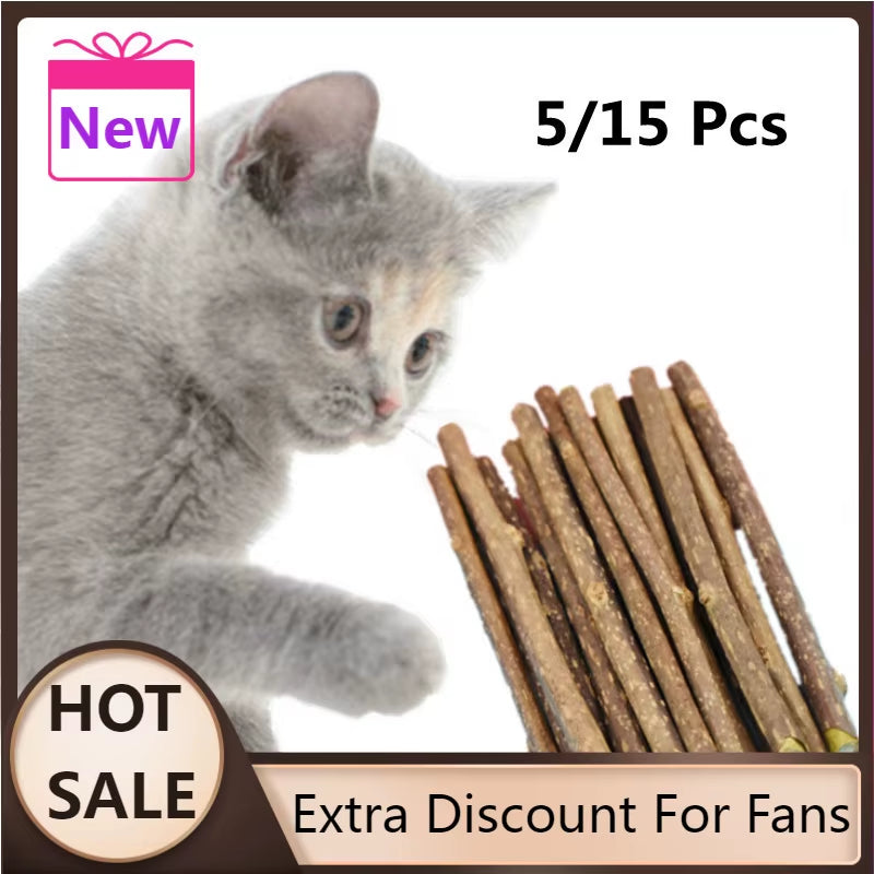 Natural Catnip Dental Chew Sticks for Cats - Safe Oral Care Treats and Pet Supplies