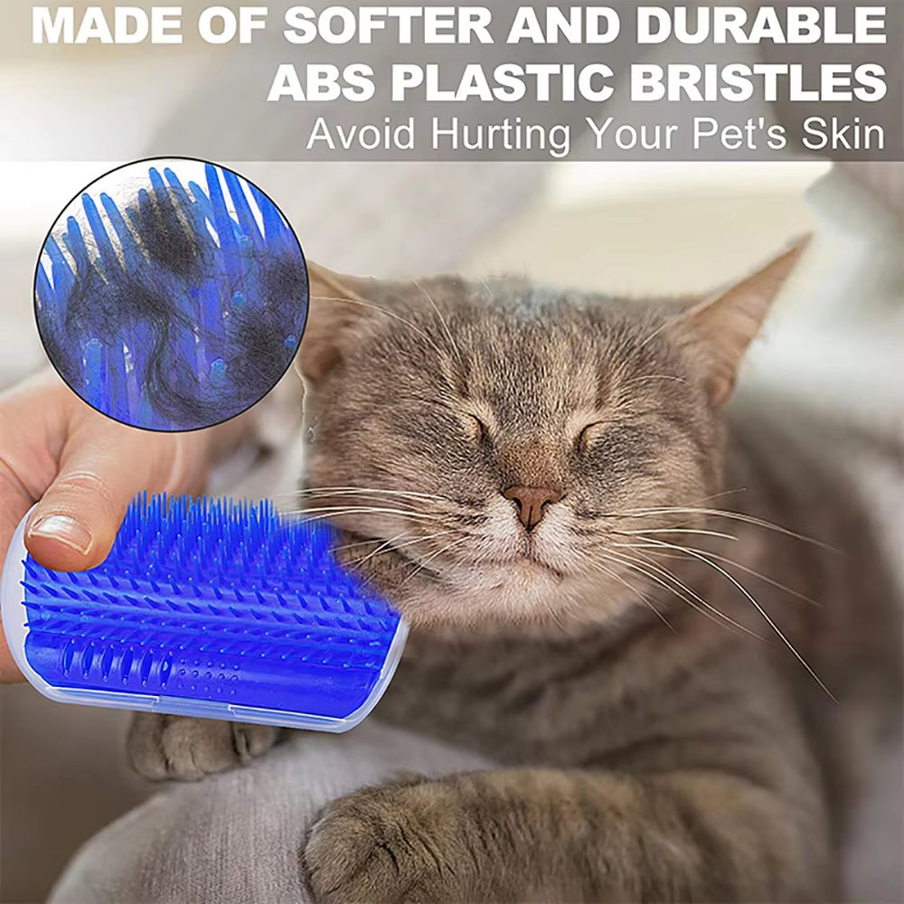 Professional Cat Grooming Brush with Removable Scratcher and Corner Hair Removal Features