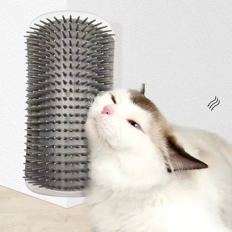 Professional Cat Grooming Brush with Removable Scratcher and Corner Hair Removal Features