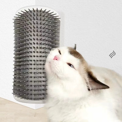 Professional Cat Grooming Brush with Removable Scratcher and Corner Hair Removal Features